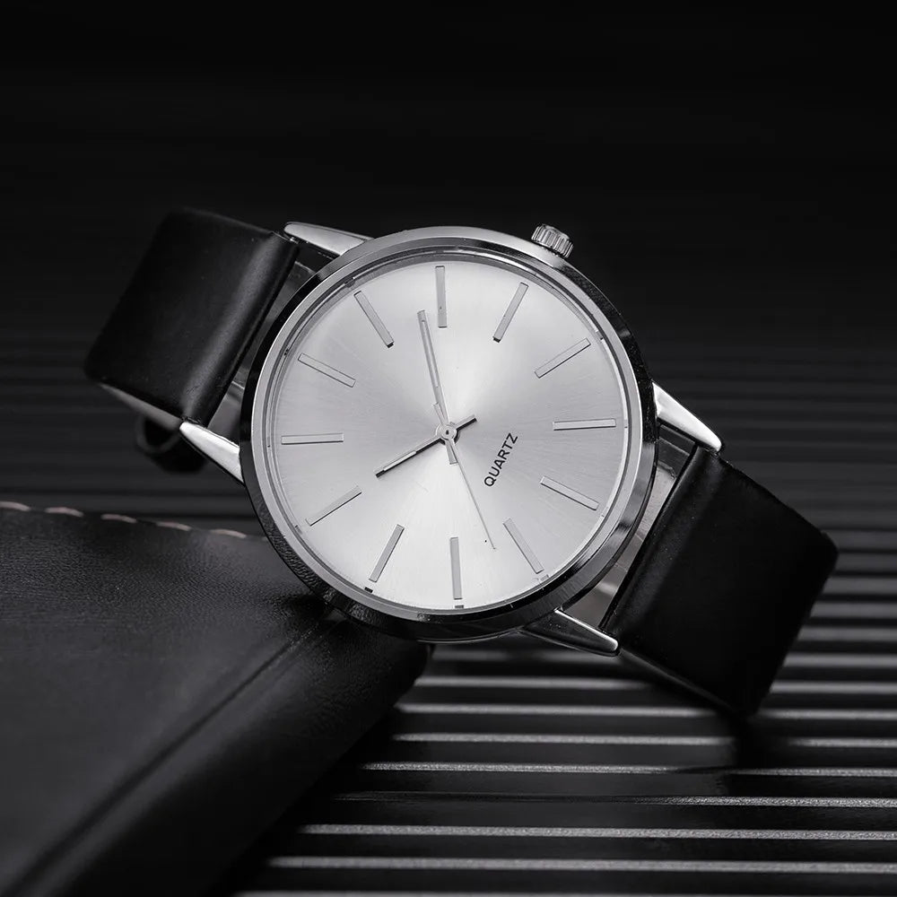 2025 Men Watches Top Brand Luxury Brown Leather Band Quartz Wristwatch Men's Casual Simple Watch Wrist Male Clock Reloj Hombre