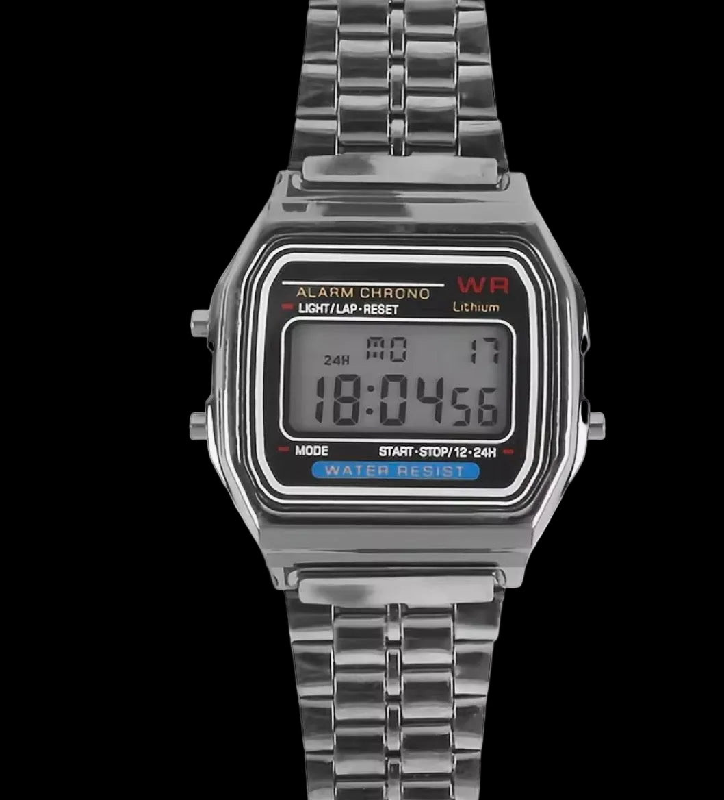 A158W Style Digital Stainless Steel Watch