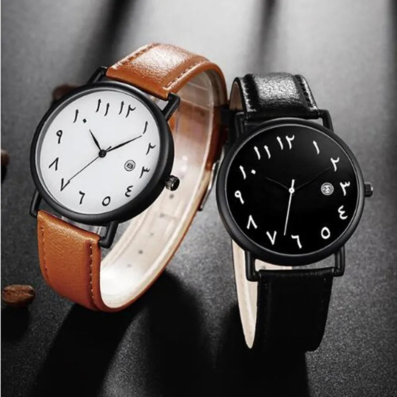 Men's Watches 2025 Simple Sport Arabic Numerals Analog Quartz Wristwatches Fashion Casual Leather Man Watches Relogios Masculino