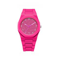Arabic Dial Waterproof Watch Round Dial Plastic Strap Business Watch Color Strap Exquisite Design Couple Watch Casual Wear