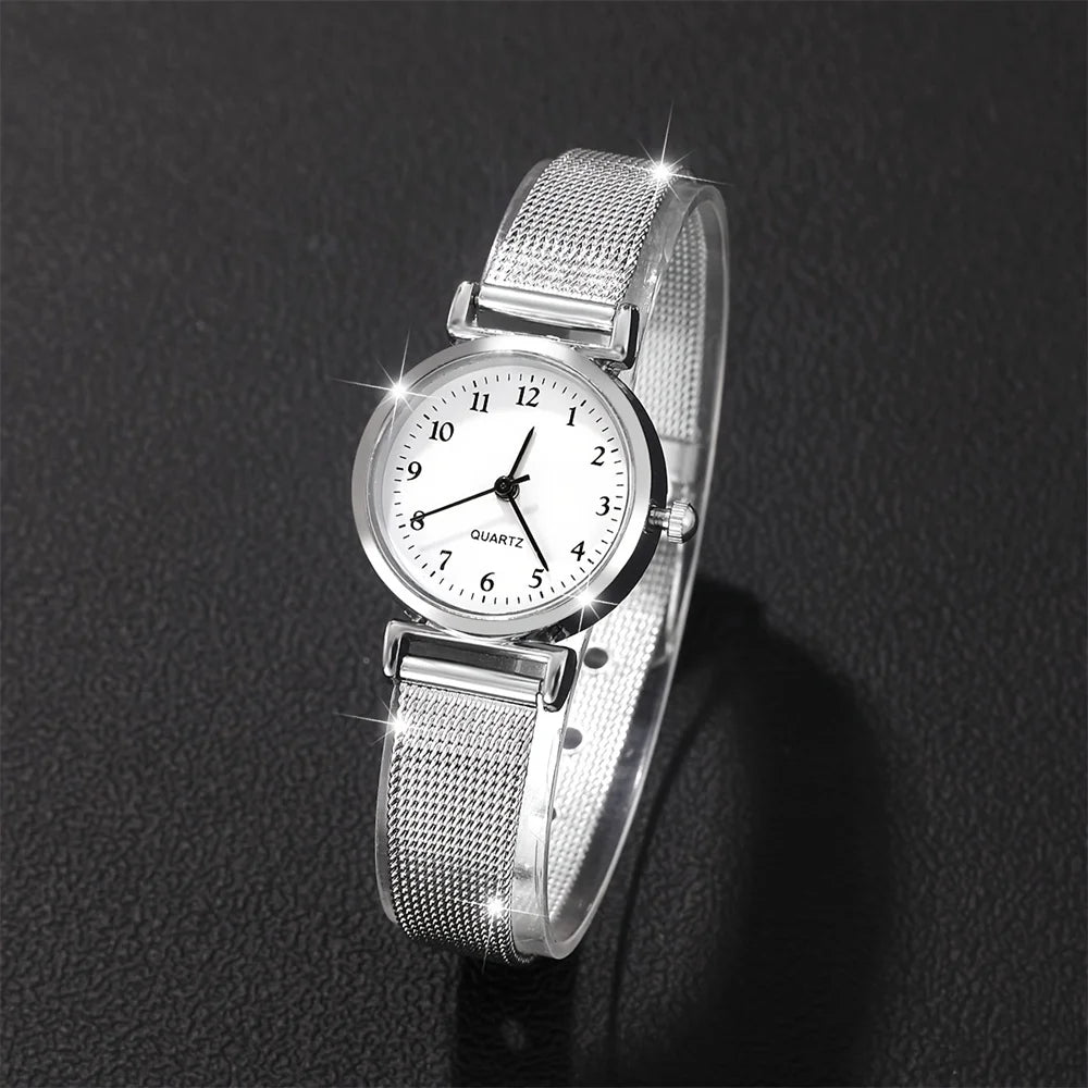 Women Fashion Watch Casual Bracelet Watches Set Ladies Simple Dial Quartz Wristwatches Dress Clock Montre Femme