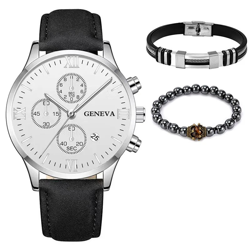 Set Fashion Mens Sports Watches Man Business Quartz Wristwatch Luxury Men Casual Clock Watch Relogio Masculino