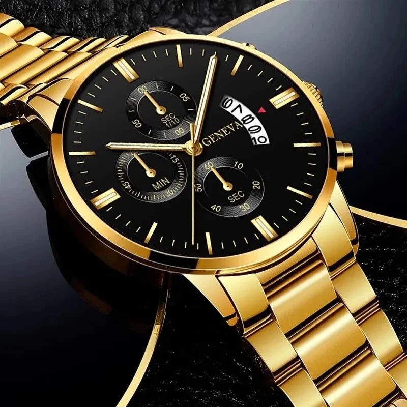 2025 Fashion Men Stainless Steel Watch Luxury Calendar Quartz Wrist Watch Mens Business Watches for Man Clock Montre Homme