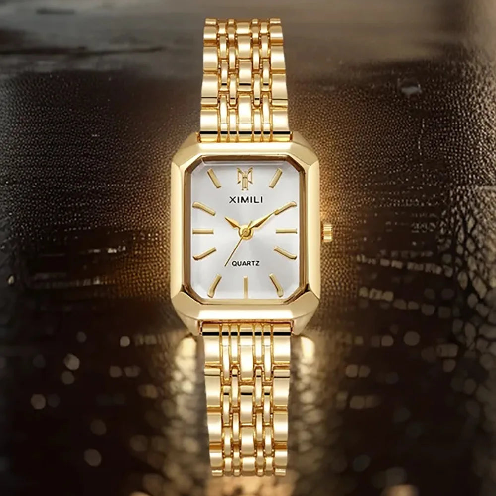 UTHAI W124 Fashion Women watch square business light luxury stainless steel quartz watch casual clock gift，watches for woman