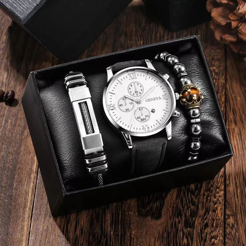 Set Fashion Mens Sports Watches Man Business Quartz Wristwatch Luxury Men Casual Clock Watch Relogio Masculino