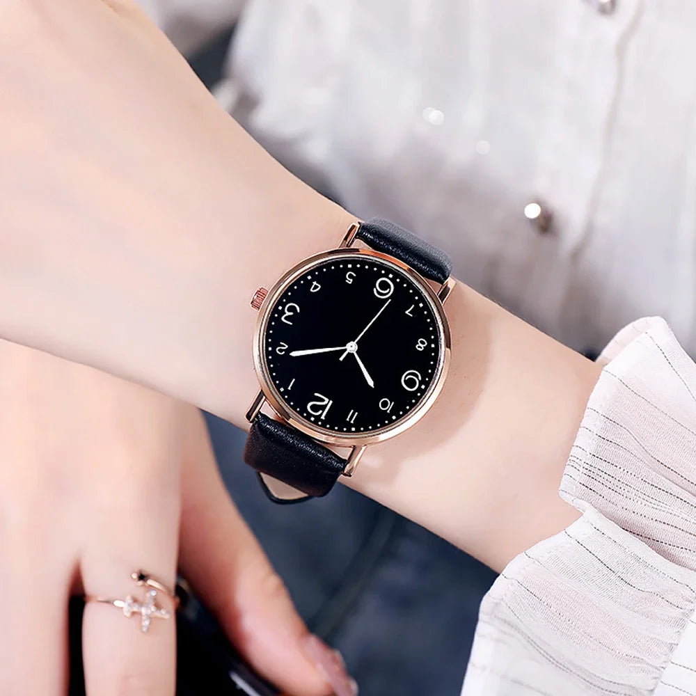 Digital Wristwatch for Women, Quartz Watch, Simple Belt, Casual Accessories, Gift for Female Friend, New, Round