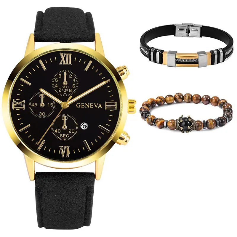 Set Fashion Mens Sports Watches Man Business Quartz Wristwatch Luxury Men Casual Clock Watch Relogio Masculino
