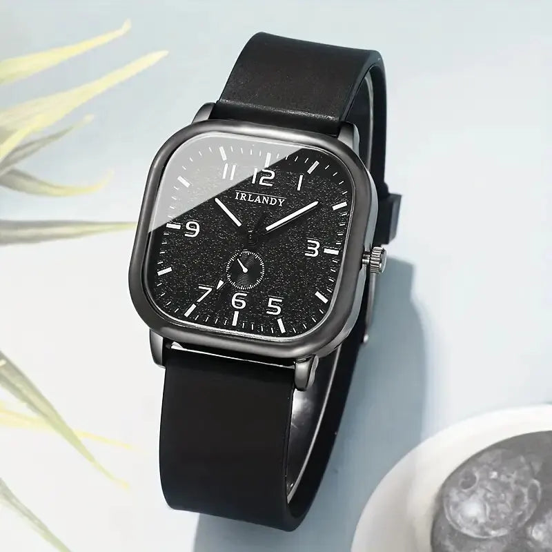 Fashion Square Women's Watch Casual Silicone Strap Quartz Watches Sports Wristwatch For Men Women Students（Without Box）